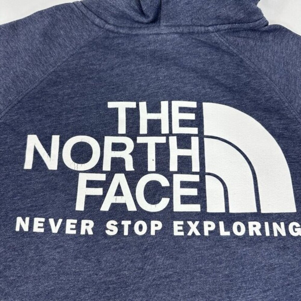 The North Face Womens Blue Heather Graphic Pullover Hoodie Sweatshirt Medium - Picture 11 of 16